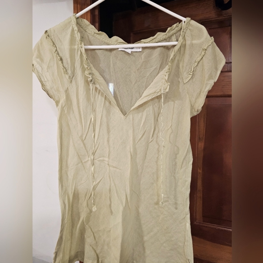 Calvin Klein Sheer Green Tunic  Women's L